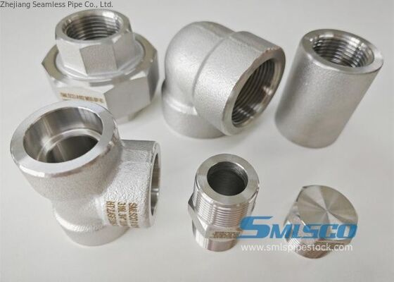 Threaded NPT Tee F304L Stainless Steel Forged Fitting Class 6000 For Chemical Plant